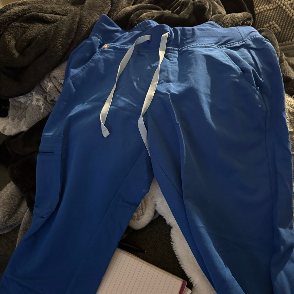 High Waisted Zamora Jogger Scrub Pants Figs Winning Blue